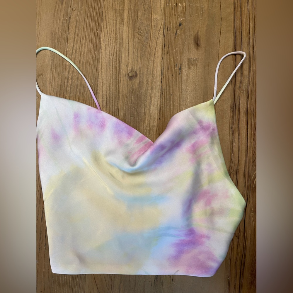 NWT Zara satin tie dye crop